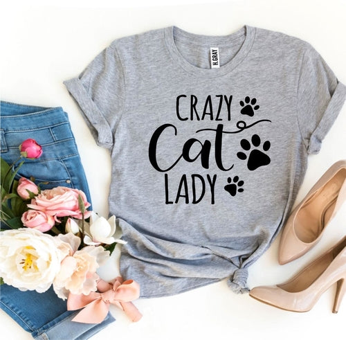 T-Shirt With Logo Crazy Cat Lady