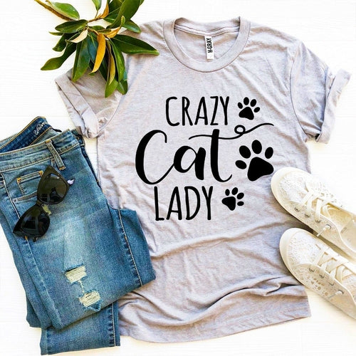T-Shirt With Logo Crazy Cat Lady